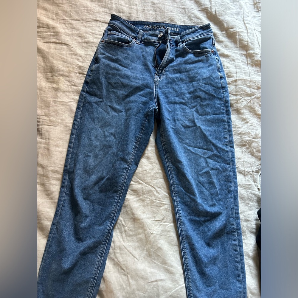 American Eagle denim jeans, straight leg ankle length, size 4